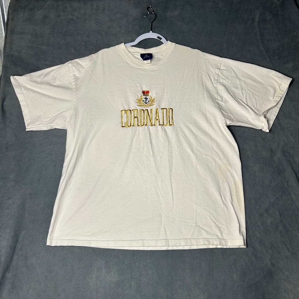 Vintage Coronado Embroidered Graphic T-Shirt Nautical Anchor XL